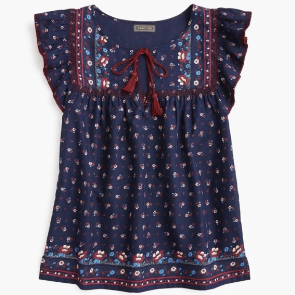 J.Crew Point Sur Peasant Top M